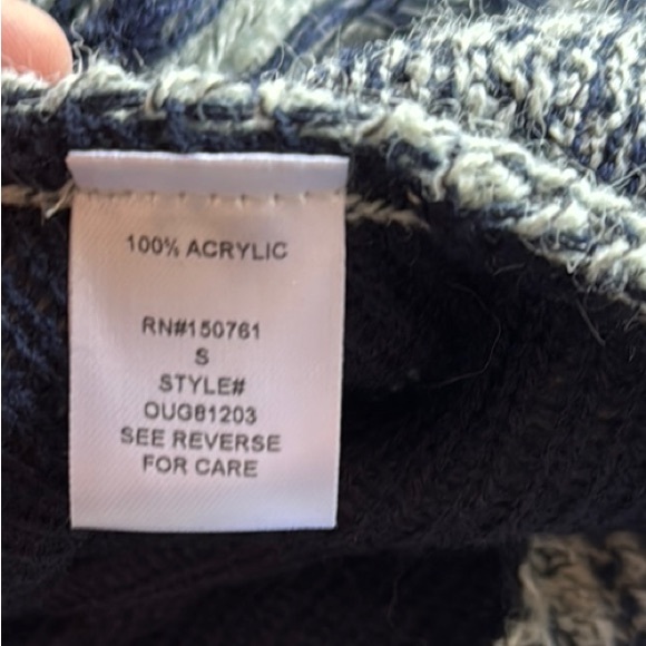 Oceanus Tribal Geometric Hooded Poncho with Fringe Women’s size Small - Picture 10 of 16